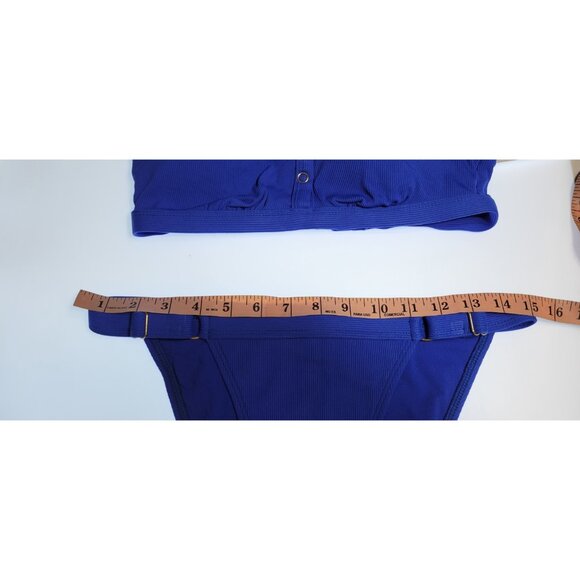 Robin Piccone Bikini Swim Top M Color Blue   Bottom  Mid Rise Solid  Sz M#17 - Picture 5 of 8